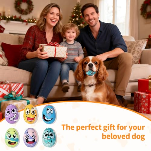 Squeaky Dog Toys for Puppy Small Dogs, 3 Pack Soft Latex Rubber Dog Chew Toys with Squeaker, Smile Face Dog Squeaky Balls for Interactive Play & Training - style: 3 Pack-B