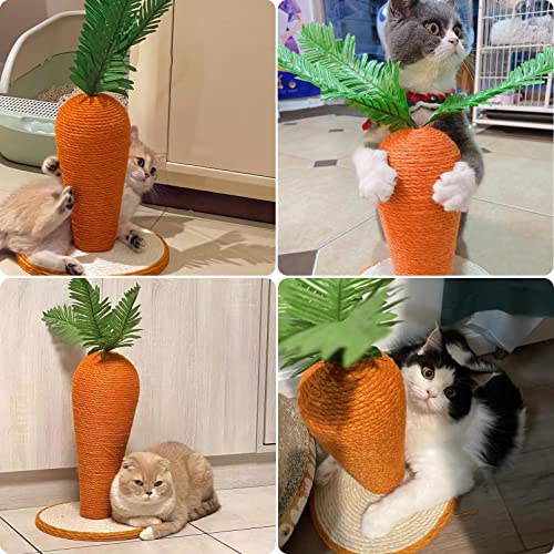 Fhiny Rabbit Scratching Toy, Sisal Carrot Shaped Bunny Scratching Post - style: Carrot Scratch Toy