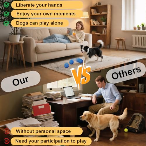 Interactive Dog Toys Smart Dog Ball for Aggressive Chewers Auto Bounce Blue - color: Bule