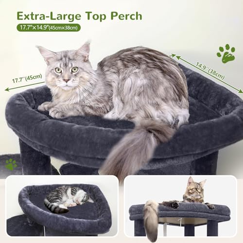 Globlazer 66in Corner Cat Tree Tower for Indoor Large Cats, C66, Dark Grey - color: Dark Gray, size: 66inch