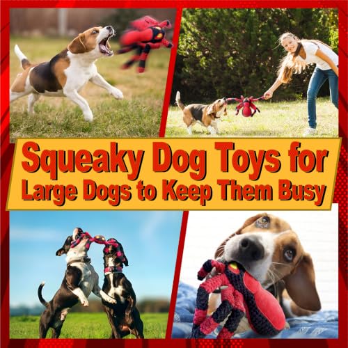 LEGEND SANDY Squeaky Dog Toys- Plush Dog Toys with Soft Fabric for Small, Medium, and Large Dogs Daily Companionship, Training Reward Gift - color: 1 Pack Red Spider