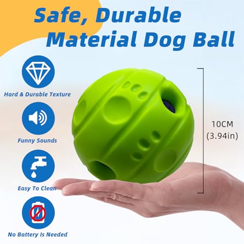 Dog Toys Ball, Interactive, L, 3.94 in (10 cm) - color: No Paint, size: L 3.94 in (10 cm)