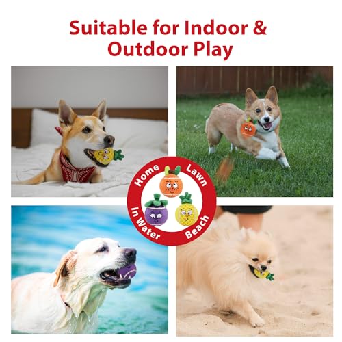 Gigwi Squeaky Tennis Balls for Dogs, 3 Pack Fruit Dog Ball for Small Dogs - color: Fruit Balls 2.2 Inches 3 Pack