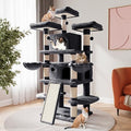 SHA CERLIN 68 Inches Multi-Level Large Cat Tree for Large Kitties/Big Cat Tower with Condo/Cozy Plush ‌Pussycat Perches/Sisal Scratching Posts and Hammocks/Activity Center/Dark Grey - color: Dark Grey, size: 68in