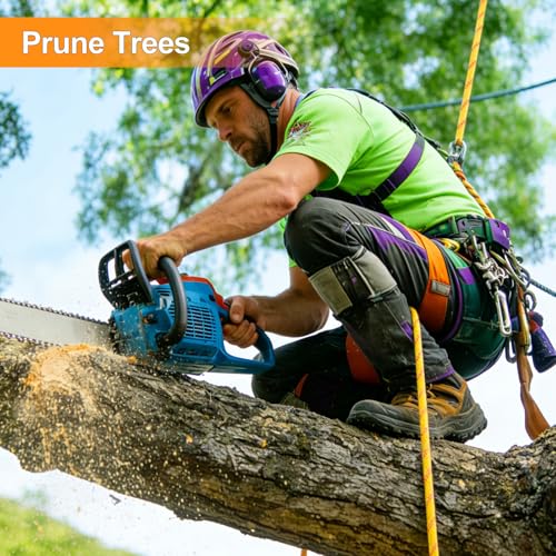 Static Climbing Rope - 12mm High Strength Arborist Rope 32FT for Outdoor Rappelling, Swing, Rigging, Tree Work, Camping - Orange - color: Orange, size: 32FT