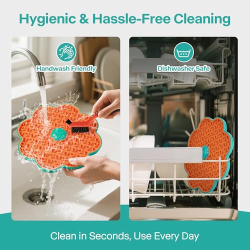 2 in 1 Lick Mat for Crate Training, Dog Slow Feeder Anxiety Relief Pad with Suction Cups, Dishwasher Safe, BPA-Free Silicone for Small & Medium Dogs, 2 Pack - size: 2