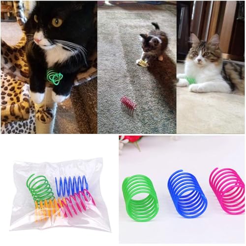 Andiker 12 Pcs Colorful Cat Spring Toys for Indoor Cats and Kittens