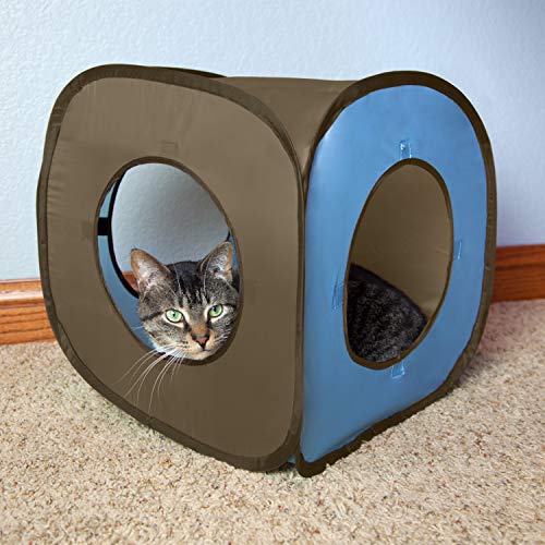 Kitty City Pop Open Rolling Cat Cube, Tunnel, Litter Box (Pack of 6) - color: Gray, size: Cube (Pack of 6)