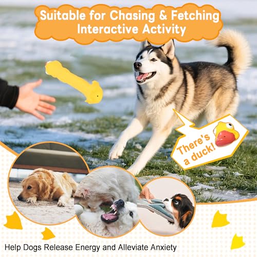 Rubber Chicken Dog Squeaky Toys, Durable Latex Chew Toys for Small Medium Large Size Dogs, Teething Puppy Dogs (3 Pack-Large) - color: 3 Pack-Large
