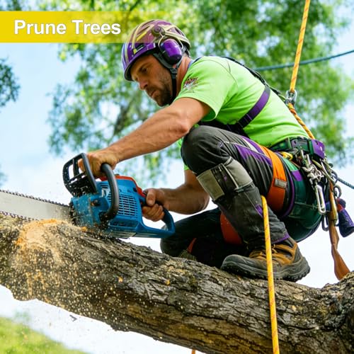 Static Climbing Rope - 12mm High Strength Arborist Rope 32FT for Outdoor Rappelling, Swing, Rigging, Tree Work, Camping - Yellow - color: Yellow, size: 32FT