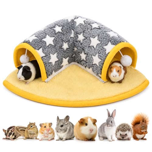 Avont Guinea Pig Tunnel Bed, Washable Hideout for Small Pets - color: Star
