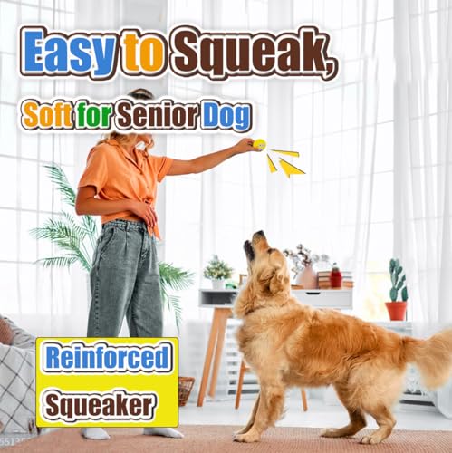 3.1" Squeaky Dog Toys for Large Dog, Medium Breed, Latex Flat Ball - color: 4 Colors For M/L 3.1", size: Large