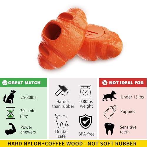 2pack Durable Frozen Dog Chew Toy for Aggressive Chewers - color: Croissant Shape 2pcs