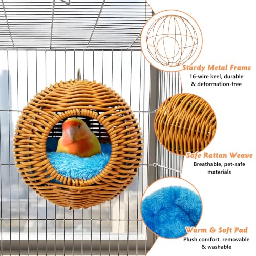 BNOSDM Bird Nest with Soft Pad Breathable Small Parakeet House Set (Brown) - color: Brown Screw Fixation - Single-Hole Type
