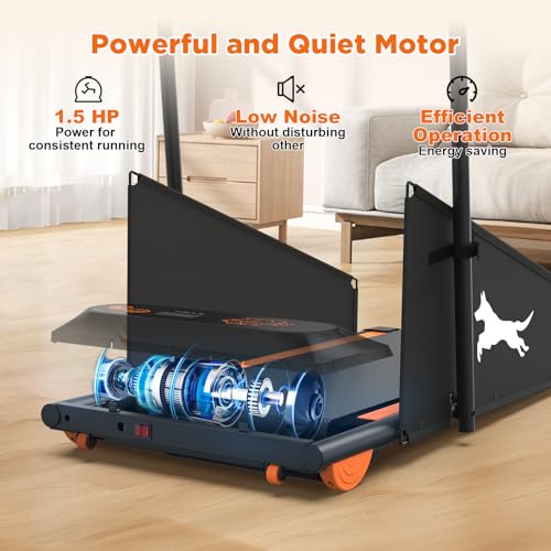 Dog Treadmill for Small and Medium Dogs, Pet Pacer Treadmill with Incline, Remote Control, 2.5HP Quiet Motor, 12 Training Programs, Cushioned Running Belt