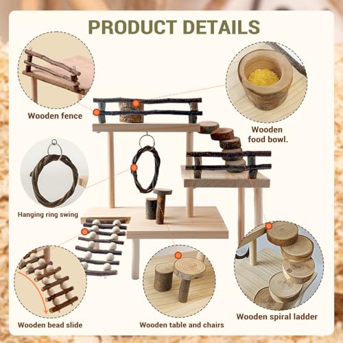 Wooden Hamster Playground, Hamster Platform, Hamster Climbing Hide Frame - color: 11