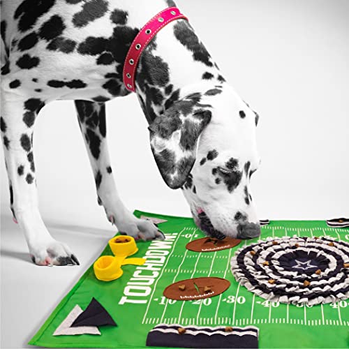 NFL Dallas Cowboys Dog Snuffle Mat – Interactive Pet Slow Feeder, Football Field Design Food Puzzle Toy for Dogs & Cats, Foraging Activity Mat for Smarter Feeding - color: Dallas Cowboys