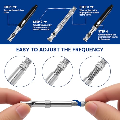 2 Pack Dog Whistle - Dog Whistle to Stop Barking Neighbor's Dog & Long Range Recall, Adjustable Ultrasonic Silent Dog Whistle with Lanyard for Training Recall, Professional Obedience (Black & White)