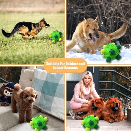 Dog Snuffle Ball,Interactive Puzzle Dog Toys with Strips and Squeaky Carrot - color: All Green