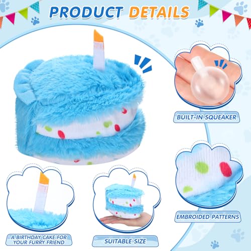 Gemscream 14 Pcs Dog Birthday Toy Gifts Dog Birthday Cake Puppy Interactive Squeak Toys Decorations for Small and Medium Dogs Supplies(Blue) - color: Blue