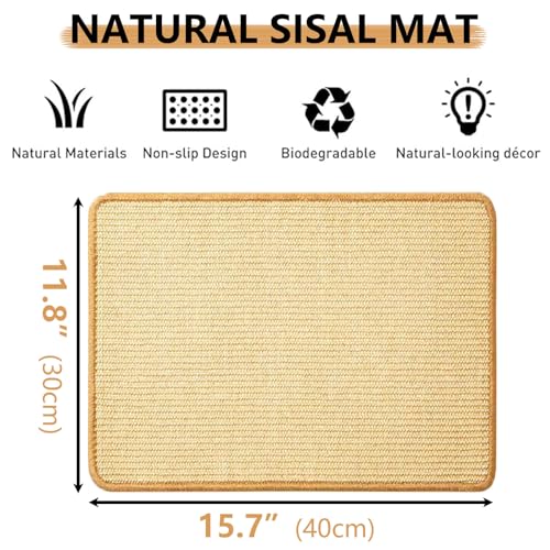 2PCS Rabbit Scratch Mat, Natural Bunny Pad Claws and Teeth Care, 16x12 - size: 16"x12"