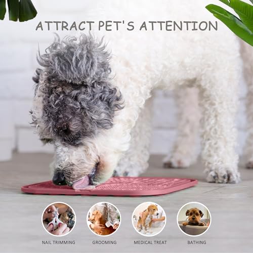 ChefAide 2 Pack Lick Mat for Dogs, Cats & Puppies with Suction Cups - color: Pink Berry