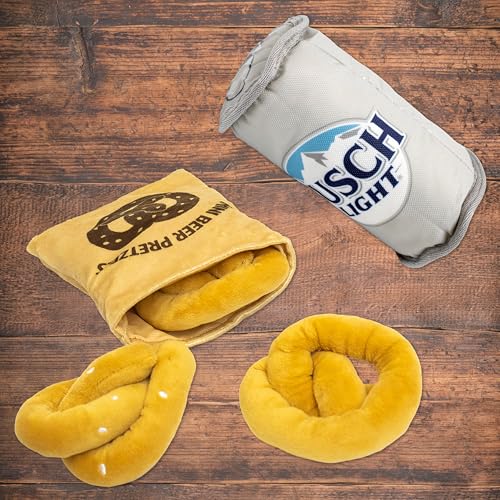 Busch Light, Plush Nesting Hide & Seek Dog Toy Bundle, Beer Can & Pretzel - style: Busch Light