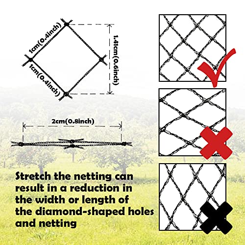 Bird Netting 50x50 Ft, 1In Mesh Garden Bird Netting, Fruit Tree Netting - size: 50x50ft-1in mesh