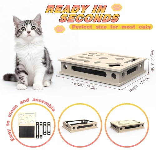 Cat Scratch Puzzle Enrichment Box, Interactive Cat Puzzle Toy Box