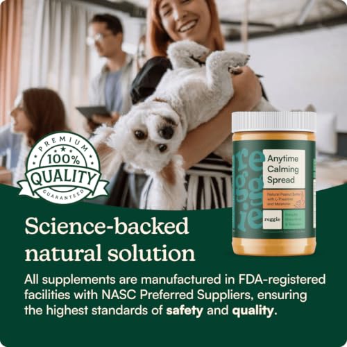 Reggie Calming Peanut Butter for Dogs, 100% Natural Dog Peanut Butter with Melatonin & L-Theanine, Lick Mat Spread for Short-Term Dog Anxiety Relief, Made in USA 16oz - size: 1PK - 16oz