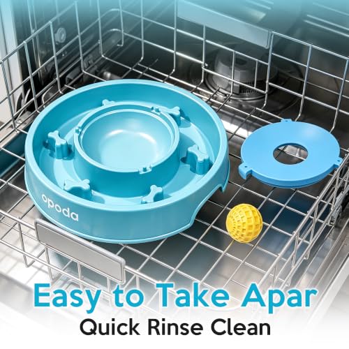 Slow Feeder Dog Bowls, Fun Slow Feeding & Lick Bowl with Rolling Ball