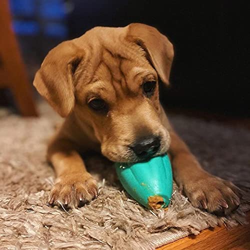 Chew King by Mammoth Premium Treat Dispensing Dog Toy, Durable Natural Rubber Chew Toy, Safety Air Vent, Interactive Enrichment Toy for Aggressive Chewers, Medium Pack of 2- Teal - color: 2-Pack Treater (Teal), size: Medium