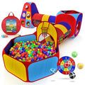 Playz 5pc Pop Up Play Tent and Crawl Through Tunnels for Kids w/Carry Bag - color: Blue, Yellow, Red