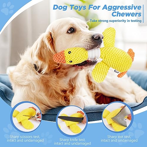 Vitscan Durable Dog Toys for Small Medium Large Dogs Aggressive Chewers - color: Yellow goose 1 pack - pineapple plush
