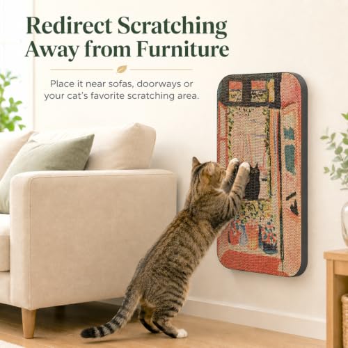 2 Pack Cat Wall Scratcher, Art Cat Scratching Board for Cats - color: Window & Garden