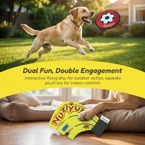 Squeaky Flying Disc for Small Medium Dogs 2-Pack Fetch Rings