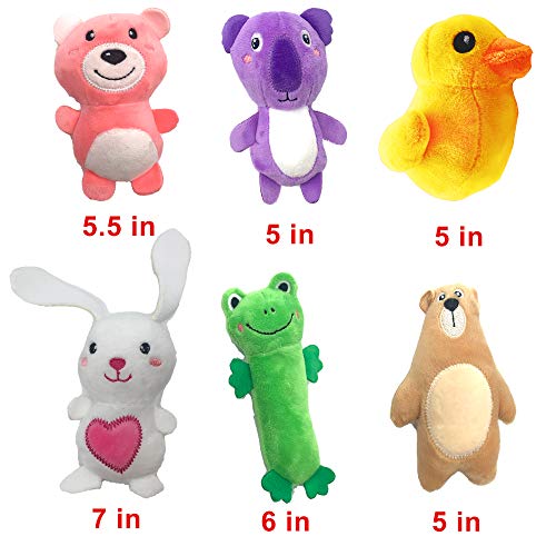Jalousie 12 Pack Plush Animal Dog Toy, Premium Squeaky Chew Toys for Small Medium Dogs, Stuffed Puppy Toys for Pets - Dental Cleaning & Stress Relief - color: 12 Pack Animals