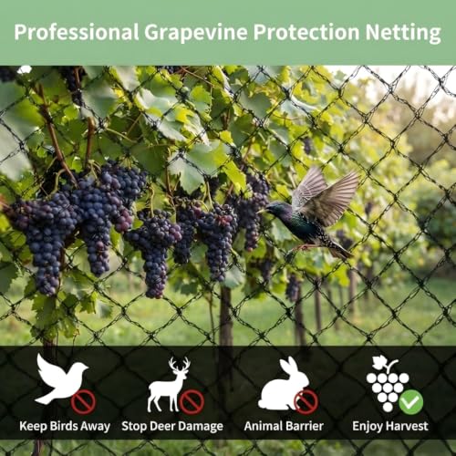 Bird Netting 7.5x100 FT Heavy Duty 1/2 Inch Mesh Garden Netting - size: 7.5x100 FT