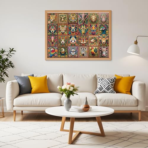 500 Piece Puzzles for Adults, Beautiful Wild Animals Puzzle - color: Knitted Animals