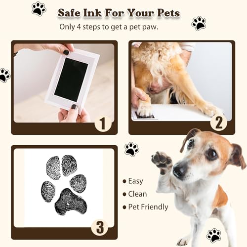 8.6'' Pet Memorial Shadow Box for Cats, Cat Memorial Picture Frame Loss Pet Sympathy Gift Animal Remembrance Keepsake with Collar Holder Paw Print Kit Fur Jar for Tabletop Wall Hanging Customized-Cat