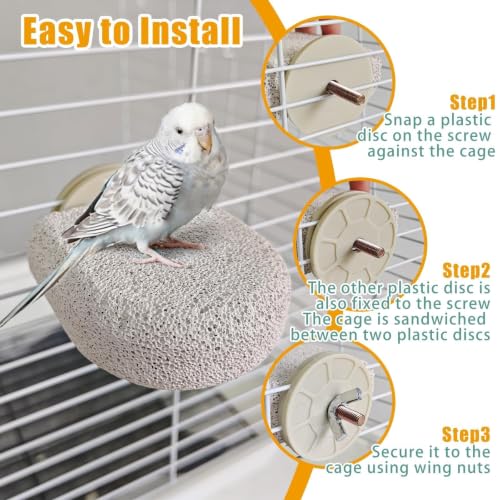 4Pcs Bird Beak Grinding Stone Lava Ledge Parrot Perch Stand Platform,Grey-S - color: 4Pack Grey | S