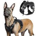 rabbitgoo Tactical Dog Harness for Large, No Pull Military Service Vest - color: Black, size: Large