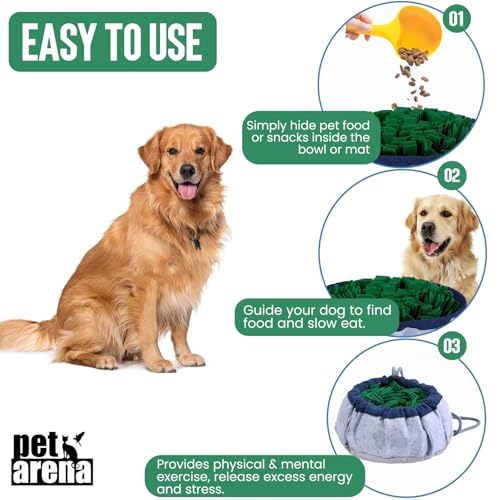 PET ARENA Adjustable Snuffle Mat for Dogs Puzzle Feeder Toy - color: Green