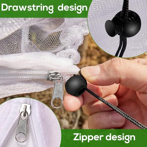 2 Pack 4 x 5 ft Fruit Tree Netting Covers with Zipper and Drawstring - size: 5 x 4FT/2Pack