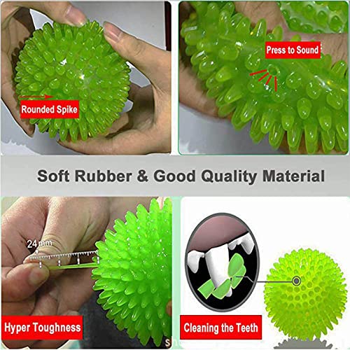 Orgrimmar 3Pcs 2.55" Dog Squeaky Chewing Balls Pet Soft Cleaning Teeth Toys - style: Small (Pack of 3)