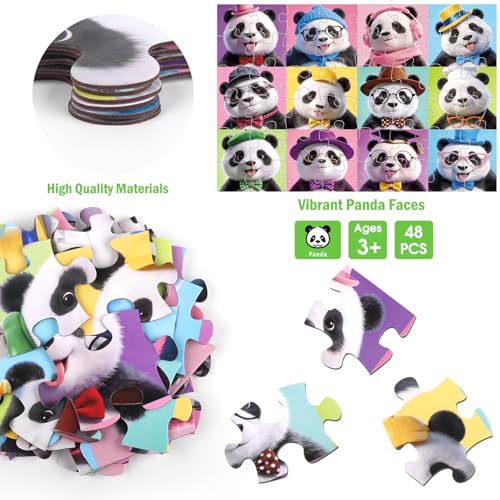 Jumbo Floor Puzzle for Kids,48 Piece Panda Jigsaw Puzzle Ages 3-8 - style: Panda