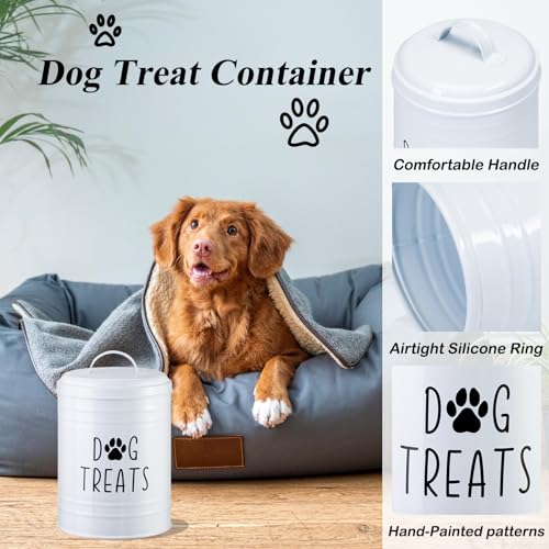 Dog Treat Container Airtight, 9.1''Hx5.5''W, 10 Cup Capacity (White) - color: White - Single