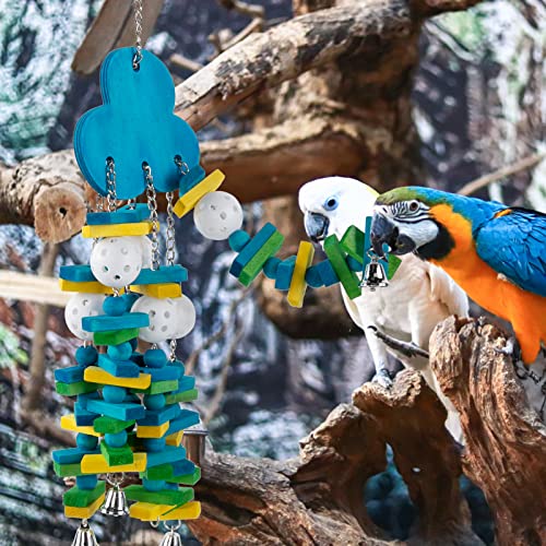 Large Bird Parrot Toys for Cockatoos African Grey Macaws Amazon Parrots - color: Blue