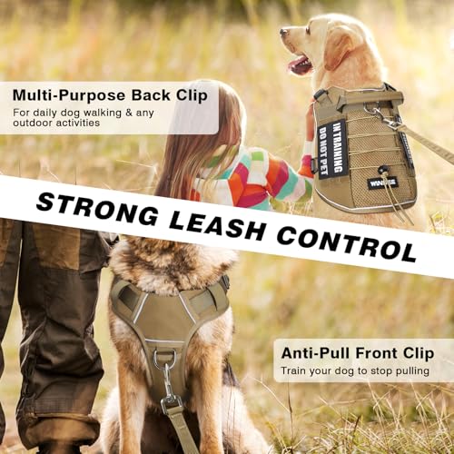 WINSEE Service Dog in Training Mesh Harness with 10 Removale Pet Patches - color: Brown, size: Small