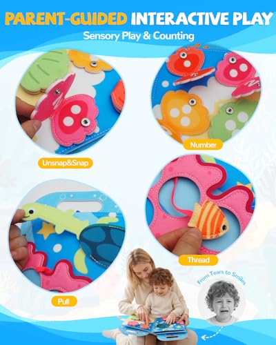 Busy Book for Toddlers 1-3, Busy Board for 1 Year Old, Quiet Books - style: Ocean